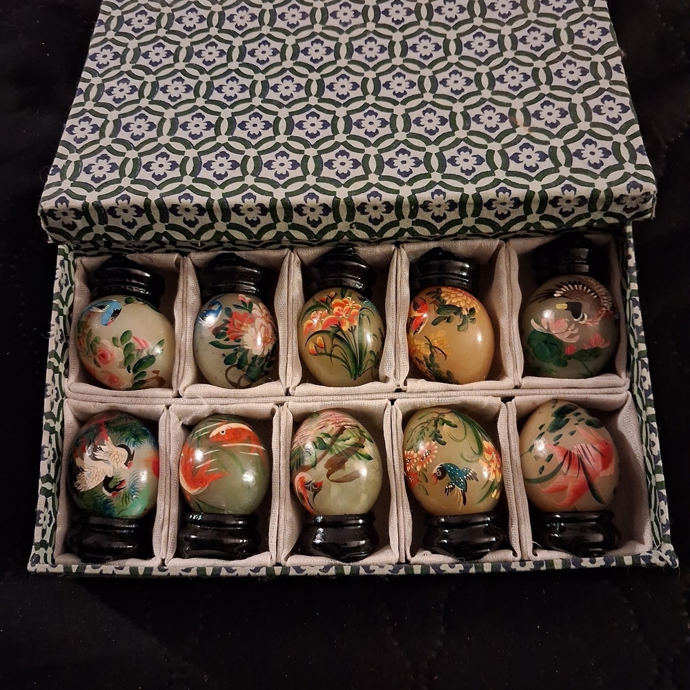 Hand-Painted Decorative Egg Set